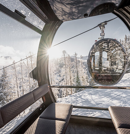 Die Gondelbahn Eggli im Winter.
